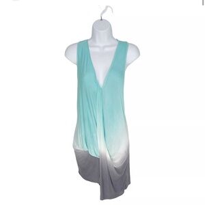 Young fabulous & Broke Teal White Tie dye tank size medium